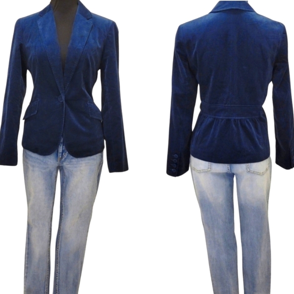 Talbots Jackets & Blazers - Talbots Velvet Single Button Pocket Back Pelpum Blazer